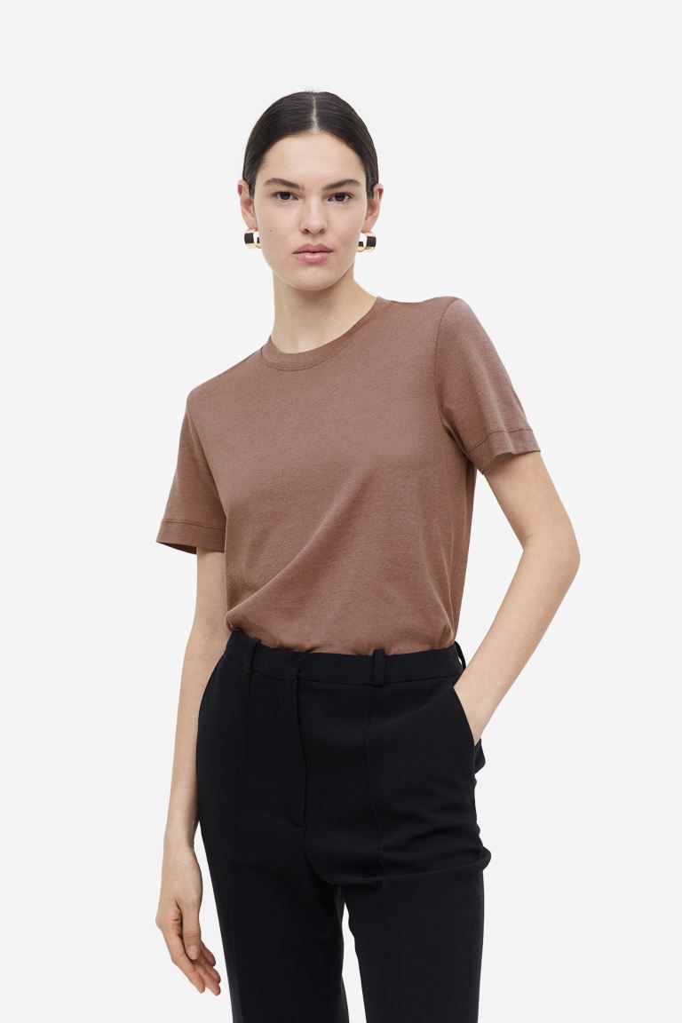 Silk-blend T-shirt | H&M (US + CA)