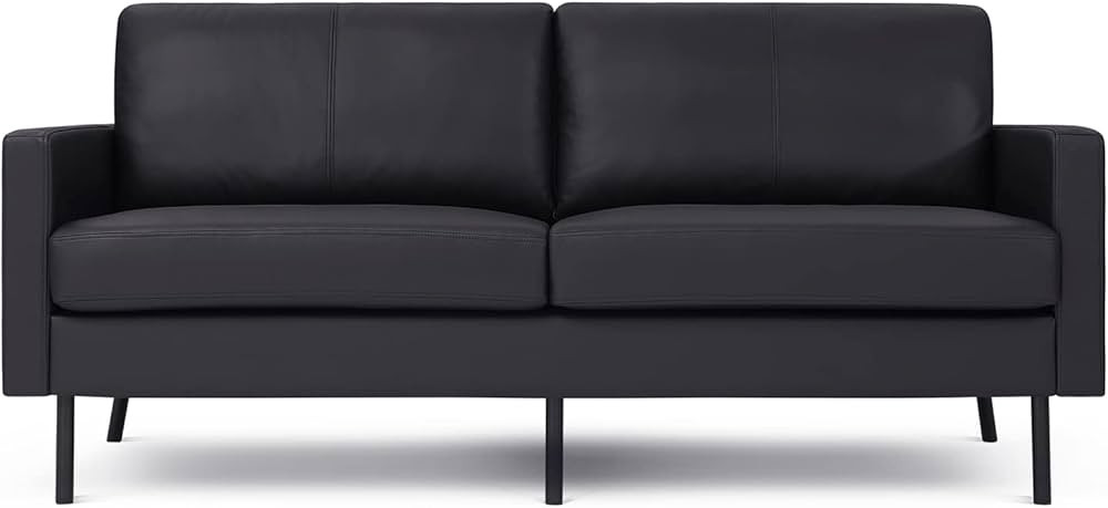Z-hom 70" Top-Grain Leather Sofa, 2-Seat Upholstered Loveseat Sofa Modern Couch, Luxury Classic f... | Amazon (CA)