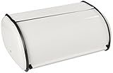 Home Basics Roll-Top Lid Steel Bread Box For Kicthen, Bread Bin, Bread Storage Bread Holder, White | Amazon (US)