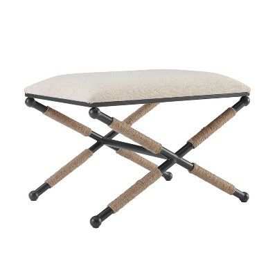 Ashburn Campaign Accent Stool Buff Beige - Linon | Target