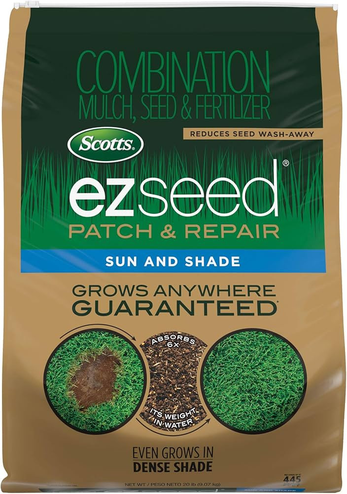 Scotts EZ Seed Patch & Repair Sun and Shade Mulch, Grass Seed, Fertilizer Combination for Bare Sp... | Amazon (US)