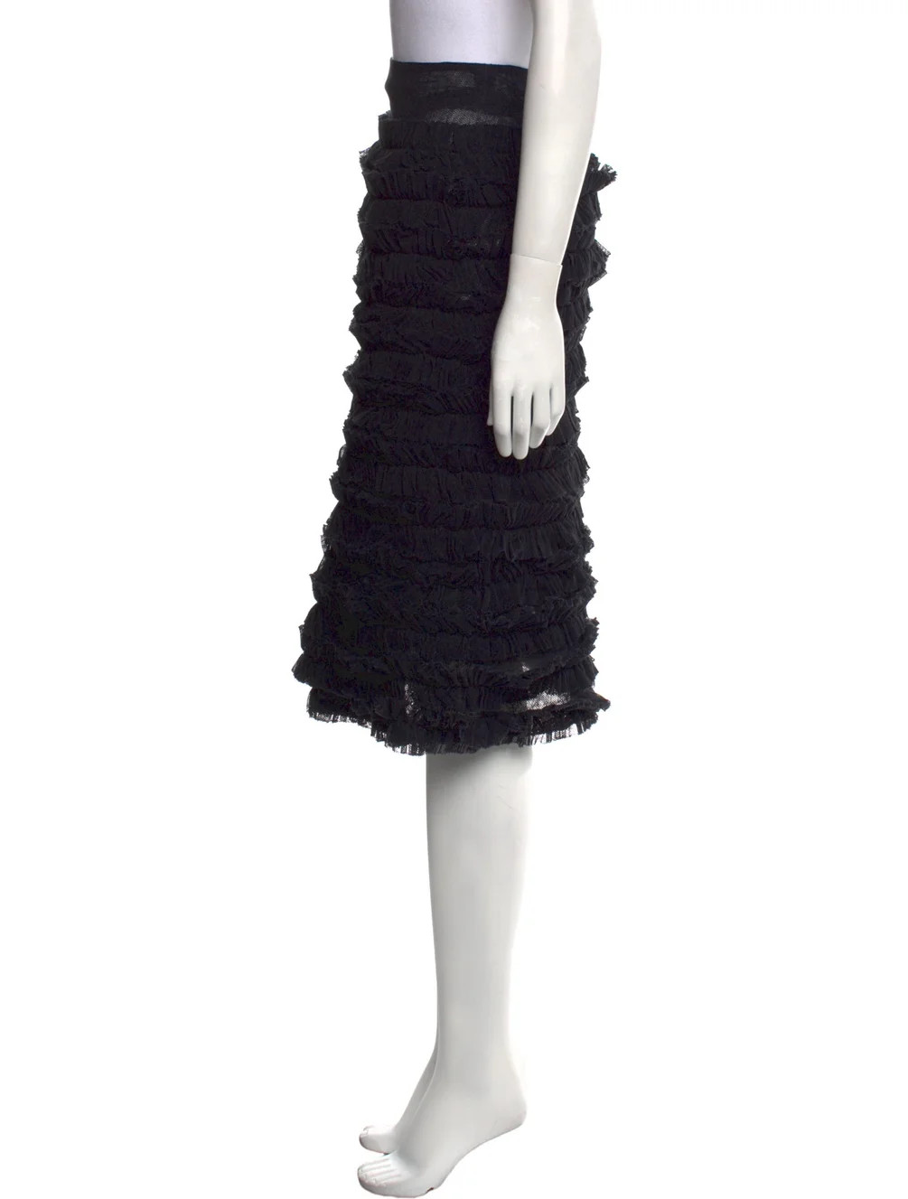 Raw-Edge Trim Knee-Length Skirt | The RealReal