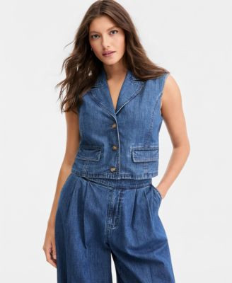 Women's Cropped Denim Vest | Macy's