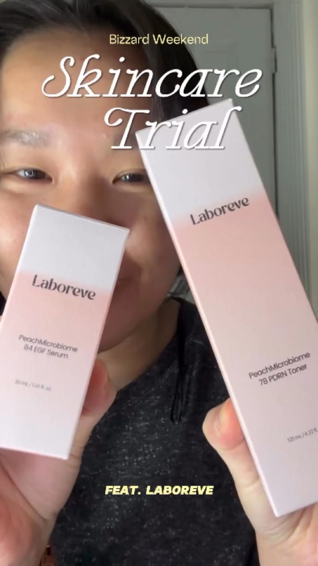 NYC blizzard activities - skincare trials! While it would be nice to be able to leave my apartment at some point on the weekends, I luckily have skincare to play with. These are the Laboreve PeachMicrobiome Toner (PDRN) and Serum (EGF). Thank you to @laboreve_official @nuriglow.official 
- #laboreve #kbeauty #koreanskincare #glowskin #skinmicrobiome