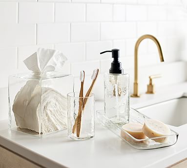 Hammered Glass Bathroom Accessories | Pottery Barn (US)