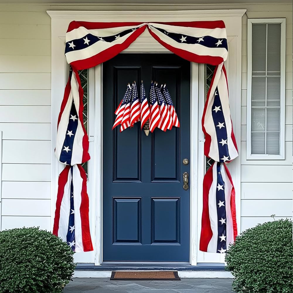 US 4th of July Decorations Outdoor Independence Day and Memorial Days Hanging American Flag Banne... | Amazon (US)