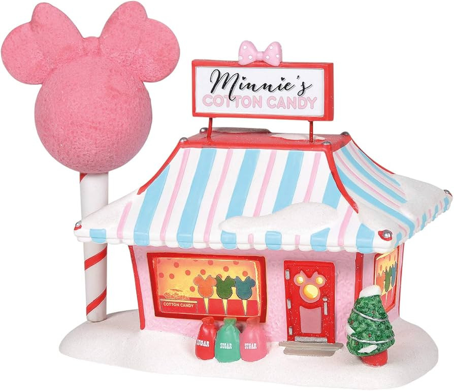 Department 56 Disney Village Minnie Cotton Candy Shop Lit Building, 7.5 Inch, Multicolor,6001318 | Amazon (US)