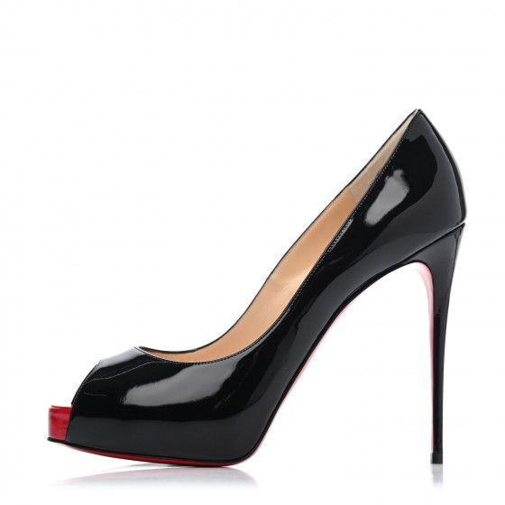 CHRISTIAN LOUBOUTIN Patent New Very Prive 120 Pumps 39.5 Black Red | Fashionphile