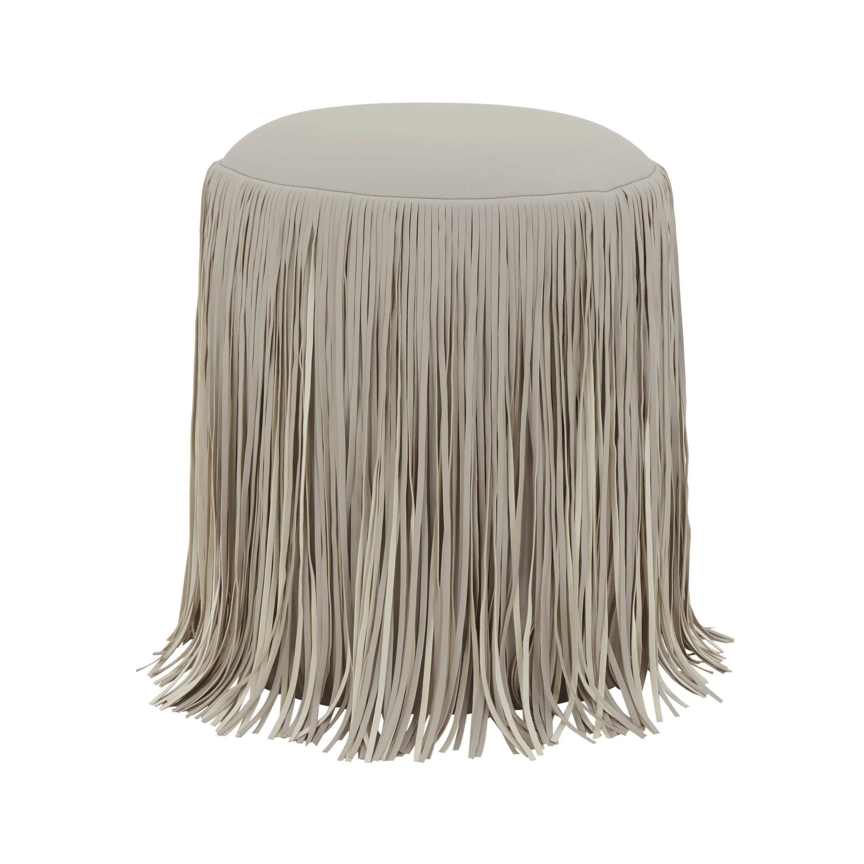 Shag Me Performance Vegan Leather Ottoman | TOV Furniture