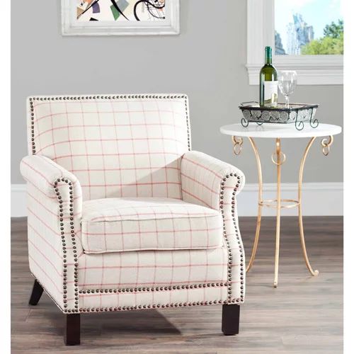 Safavieh Easton Rustic Glam Upholstered Club Chair w/ Nailheads - Walmart.com | Walmart (US)