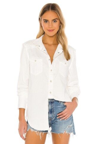 Denimist Oversized Cowboy Shirt in White from Revolve.com | Revolve Clothing (Global)