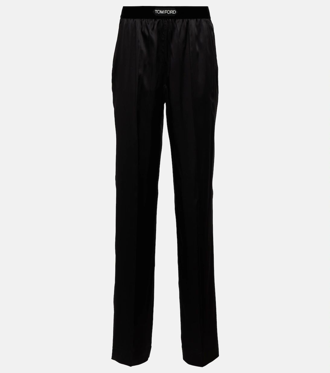 High-rise silk-blend satin pants | Mytheresa (UK)