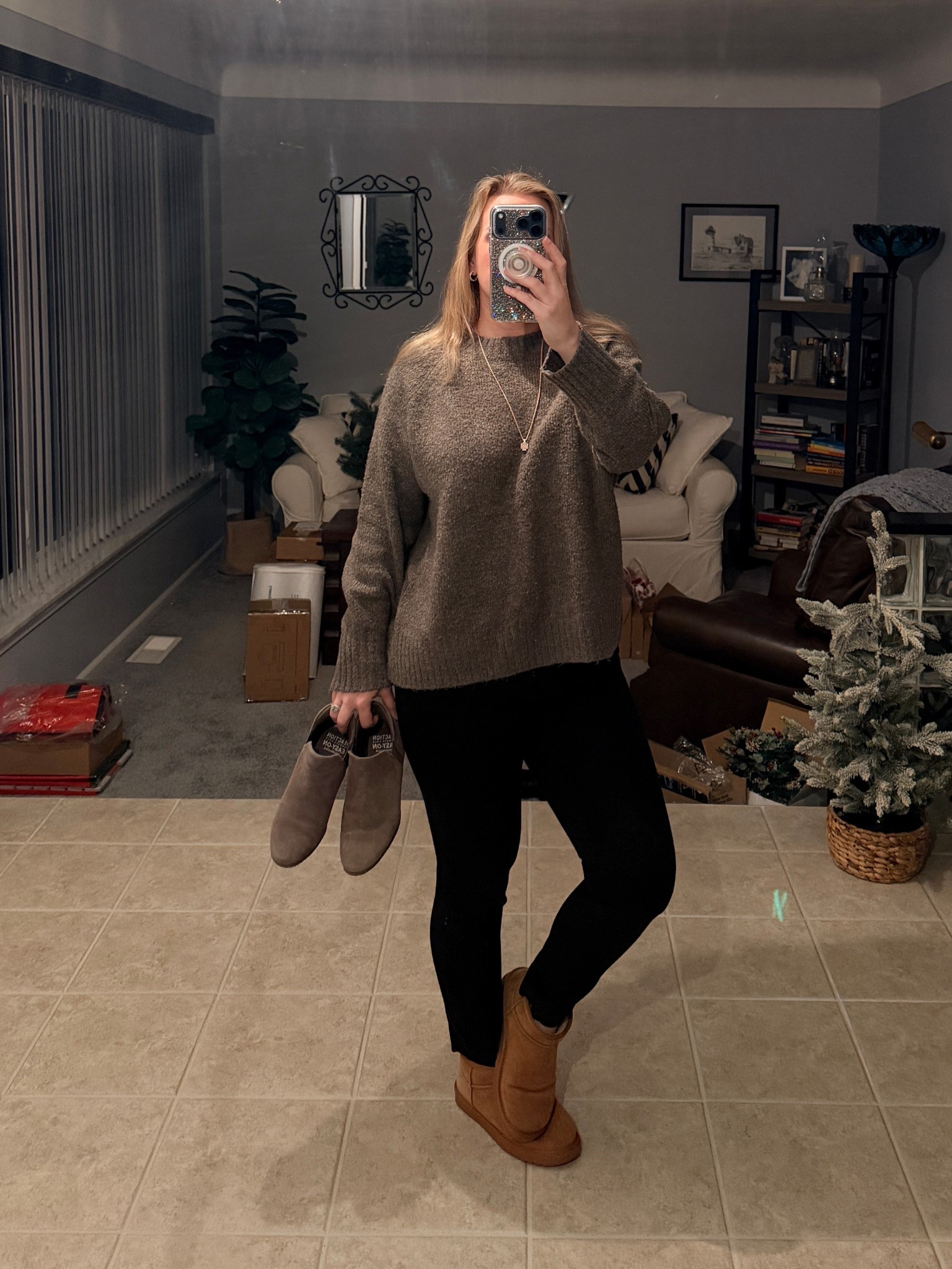 Ignore the Amazon boxes…This outfit is Midwest winter work. Uggs for outside and booties for inside  

#LTKootd #LTKWorkwear #LTKmomlife