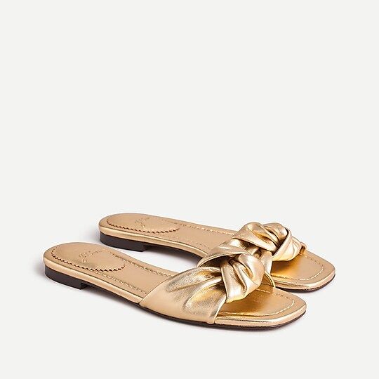 Knotted sandals in metallic leather | J.Crew US