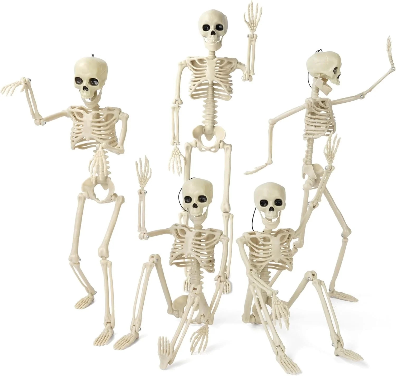 5 Pack Halloween Skeleton Decorations,15.7" Skeletons Hanging Decor with Movable Joints, Mini Pla... | Walmart (US)