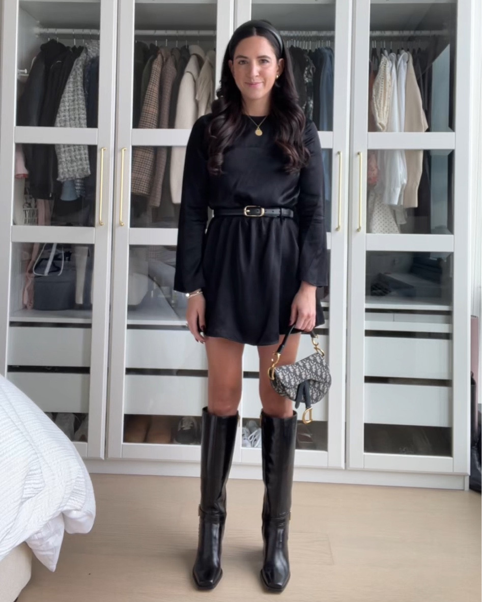 
Knee high boots, little black dress

#LTKstyletip #LTKHoliday #LTKshoecrush