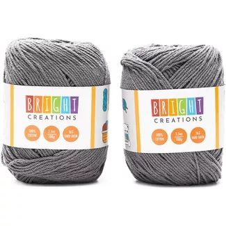2 Pack 3.5oz Grey Cotton Yarn Skeins 165 Yards, Knitting and Crochet Yarn Bulk for Art and DIY Cr... | Target