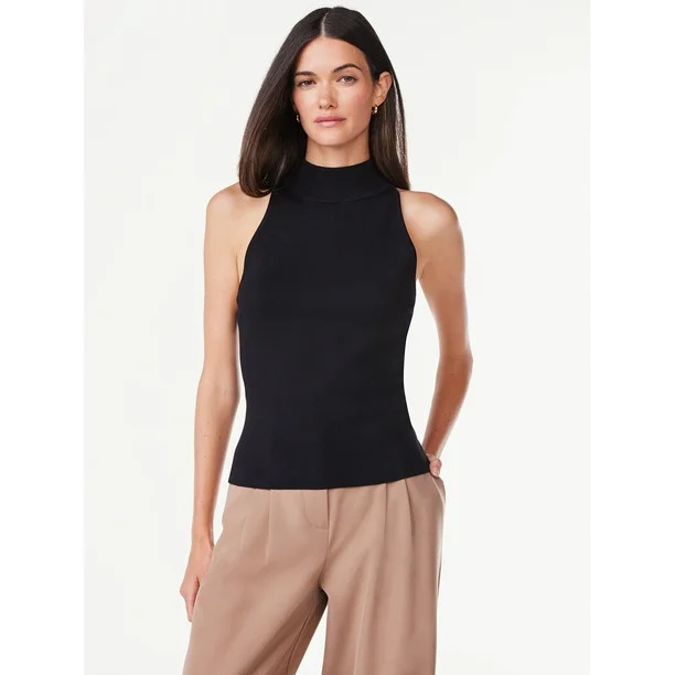 Scoop Women’s Sleeveless Halter Neck Sweater, Sizes XS-XXL | Walmart (US)