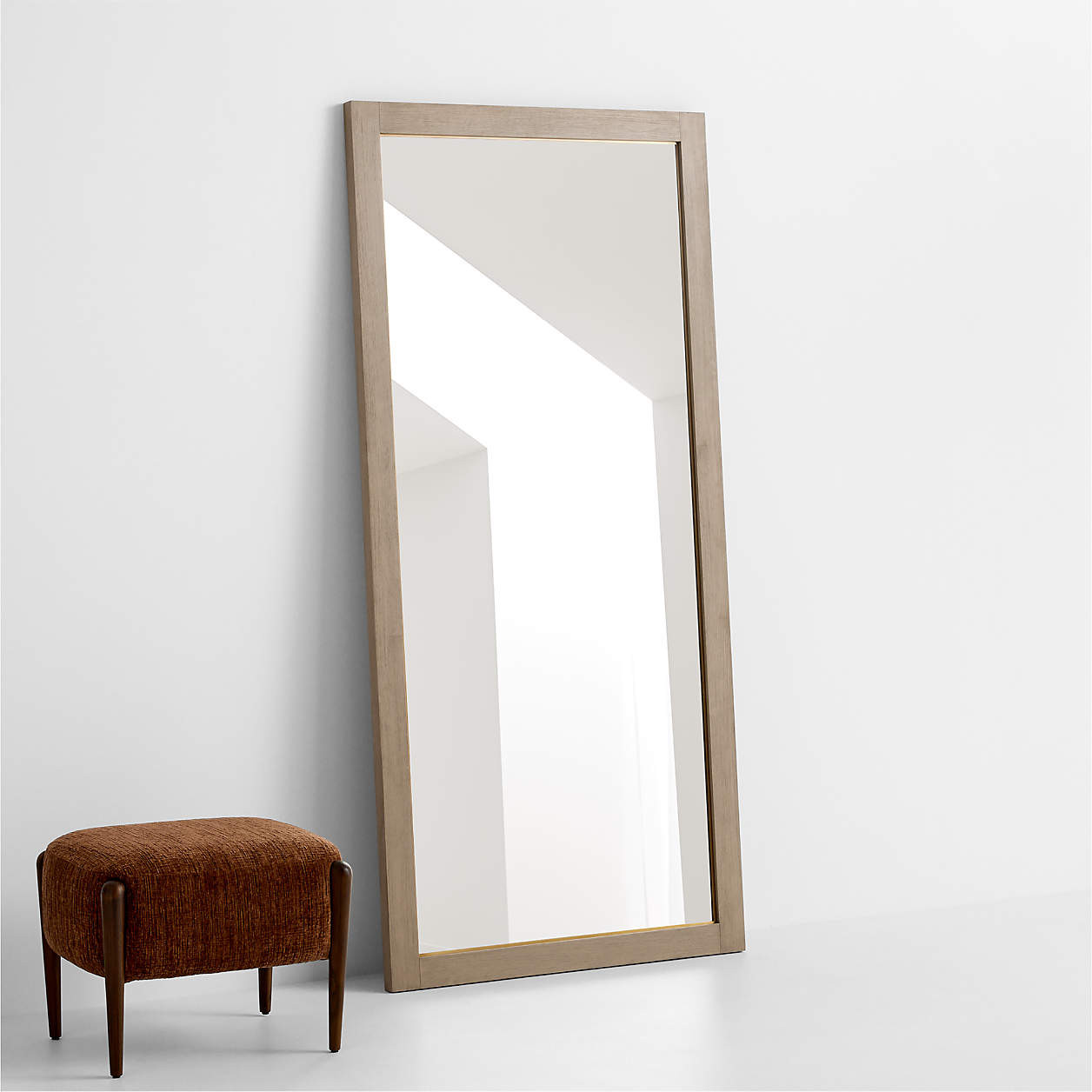 Keane Natural Wood Floor Mirror + Reviews | Crate & Barrel | Crate & Barrel