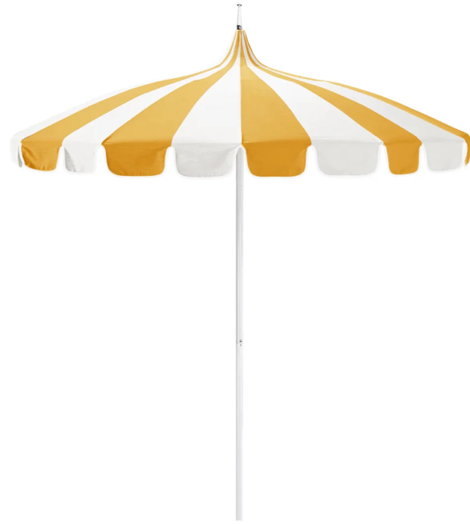 Vintage Pagoda Sunshine Yellow Sunbrella Patio Umbrella 8.5 ft. | Mintly Home
