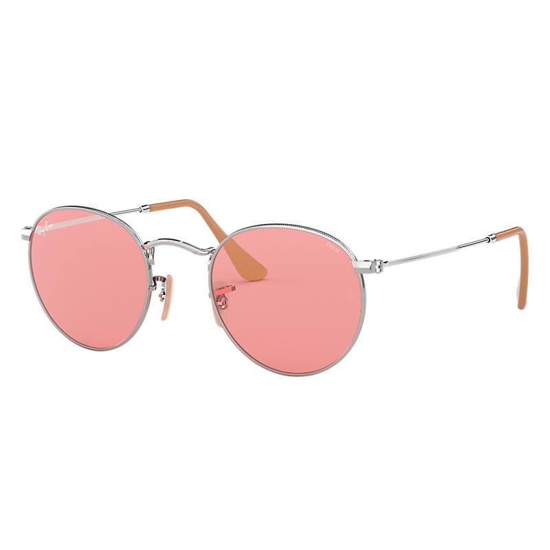 Ray-Ban Round Washed Evolve Silver, Pink Lenses - RB3447 | Ray-Ban (US)