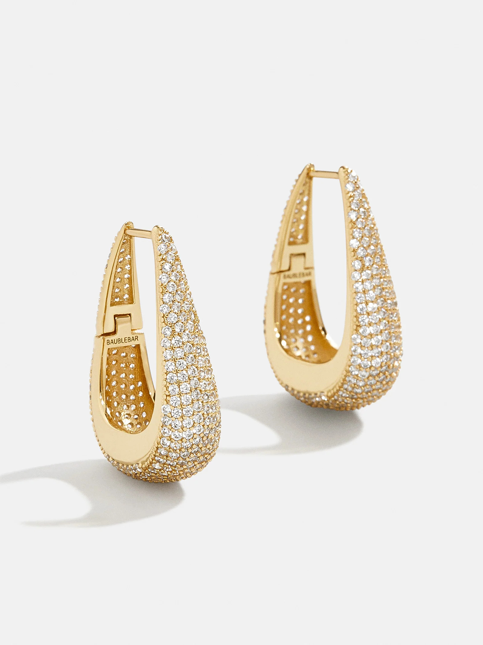 18K Gold Gracie Earrings - Gold/Pavé | BaubleBar (US)