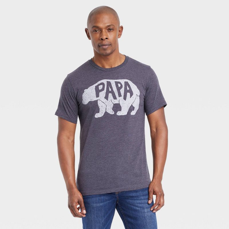 Men's Father's Day Papa Bear Short Sleeve Graphic T-Shirt - Heather Gray | Target