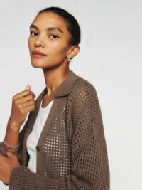 Milo Cotton Open Knit Cardigan | Reformation (Global)