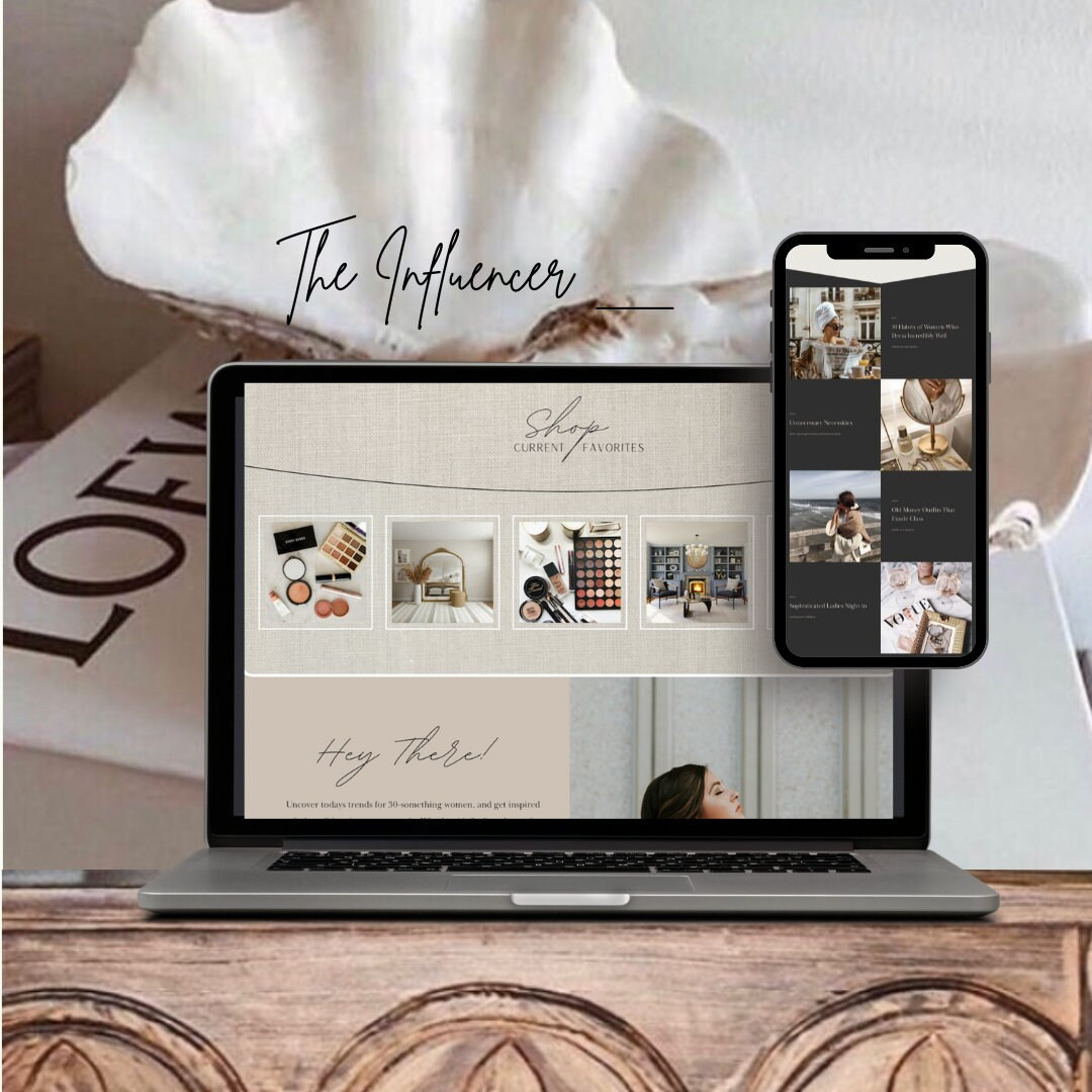 Squarespace Website Template Beige Squarespace Template for Influencer Squarespace 7.1 Blogger We... | Etsy (US)