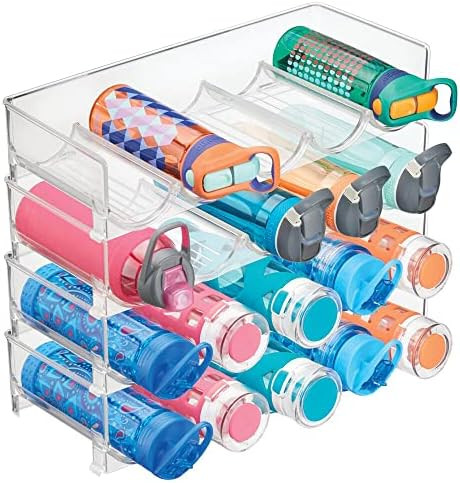 mDesign Plastic Free-Standing Water Bottle and Wine Rack Storage Organizer for Kitchen Countertop... | Amazon (US)