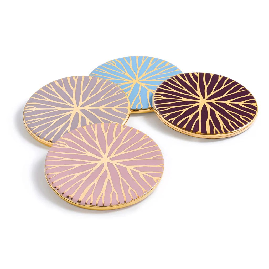 Talianna Lilypad Coasters S/4 Ast w/Gold by ANNA New York | Support HerStory