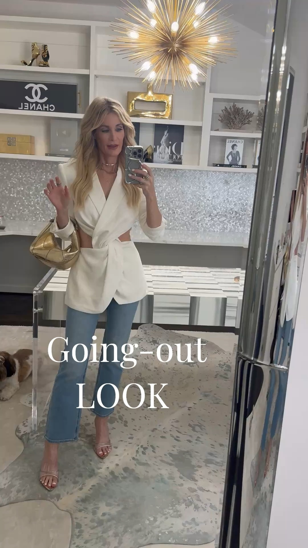 Chic night out look 🤍 This white blazer with subtle cutouts is tastefully sexy and so flattering, especially paired with these $50 Quince jeans that look polished and wrinkle-free ✨
I’m wearing an XS in the blazer and a 24 x 28 in the jeans, both fit TTS 

 #LTKootd #LTKSeasonal