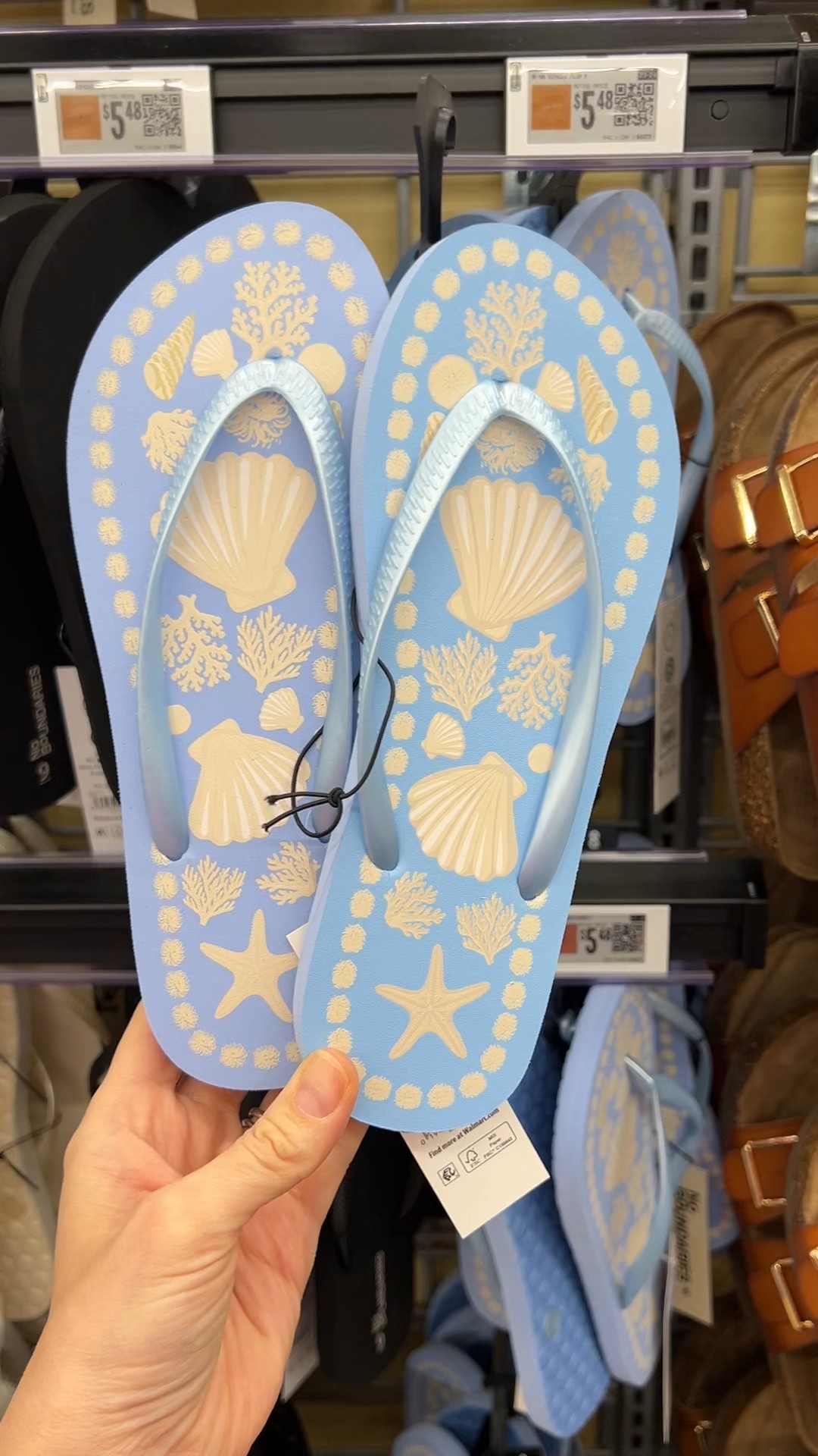 Award for cutest flip-flop goes to…these $5 ones at Walmart! Love the seashells. 