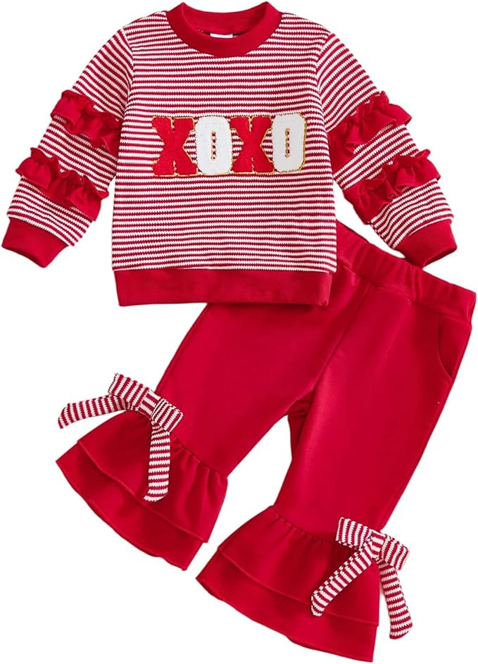 Toddler Kids Hunting Camo Clothes Jungle Bow Shirt Pants Set Country Bell Bottoms Ruffle Summer O... | Amazon (US)