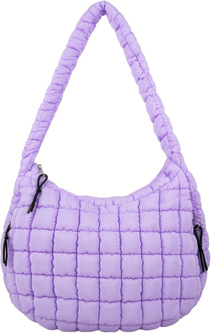 Quilted Puffer Crossbody Bag for Women Large Quilted Tote Bag Padding Shoulder Bag Lightweight Ho... | Amazon (US)