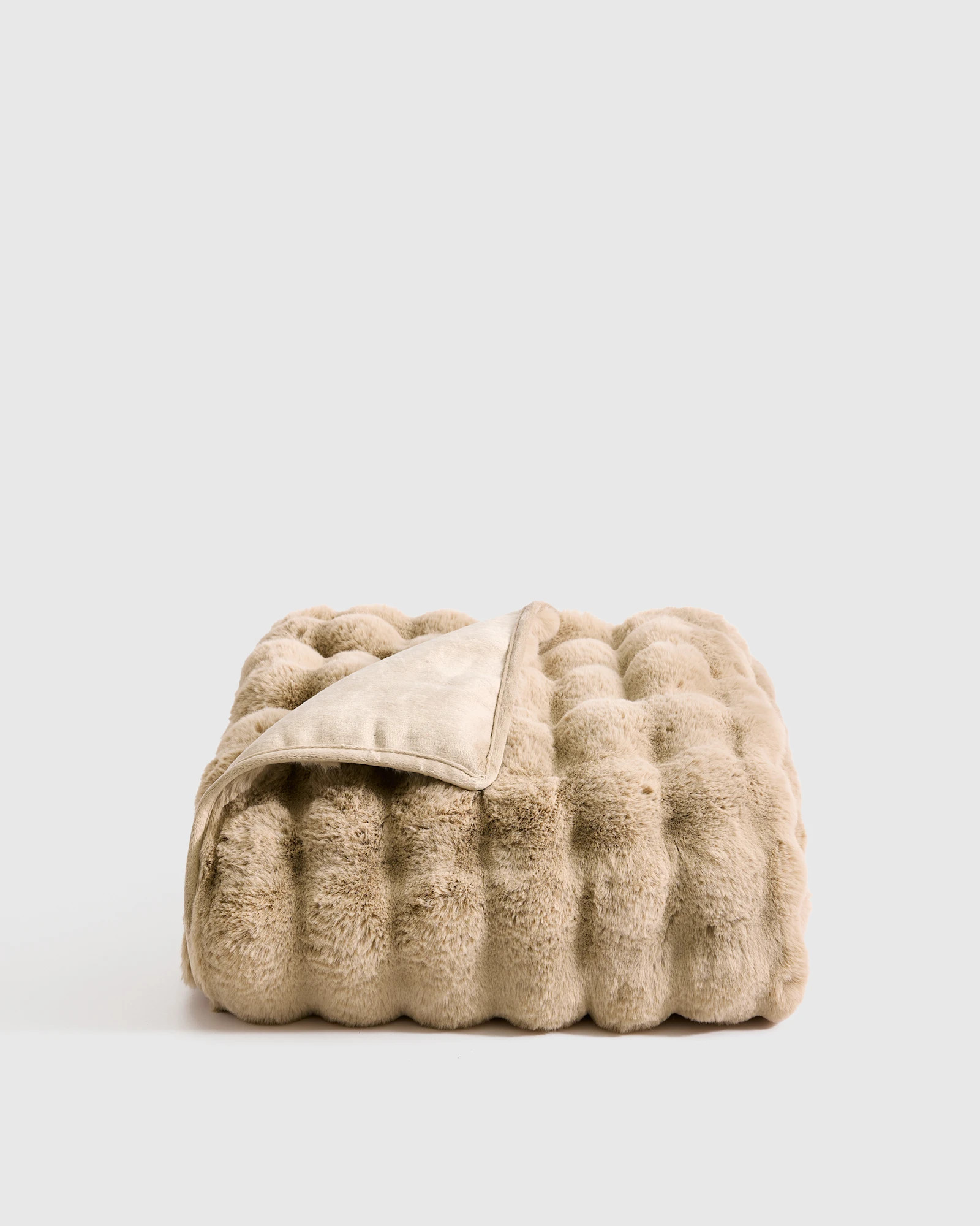 Ruched Faux Fur Throw | Quince