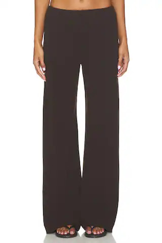 EAVES Loretta Crepe Bias Pant in Chocolate. - size S | Revolve Clothing (Global)