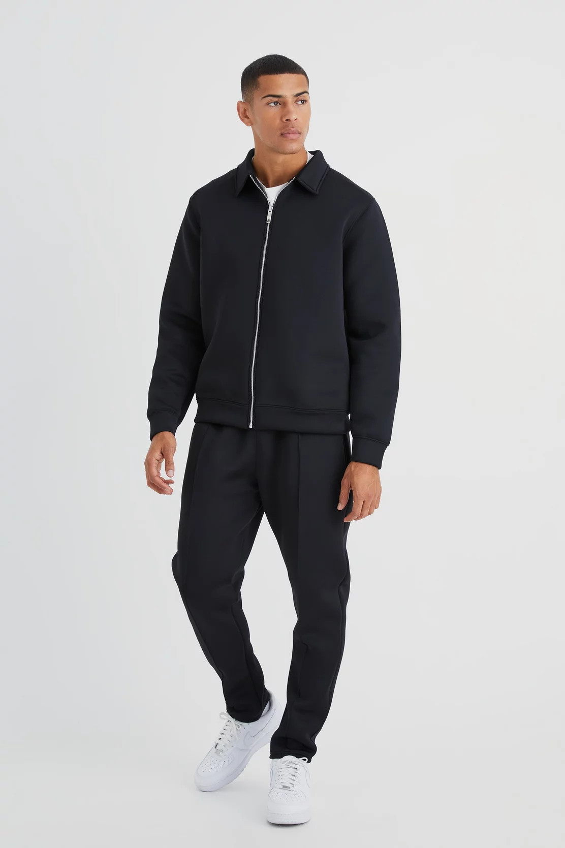 Bonded Scuba Harrington & Jogger | boohooMAN (DE, IE & UK)