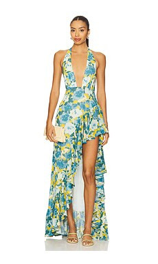 Lovers and Friends Eloise Gown in Blue Multi Floral from Revolve.com | Revolve Clothing (Global)