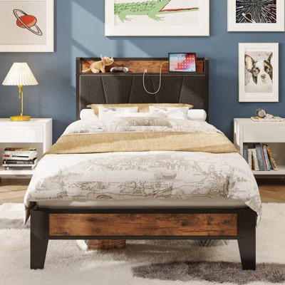 Alisyn Upholstered Bookcase Storage Bed | Wayfair North America