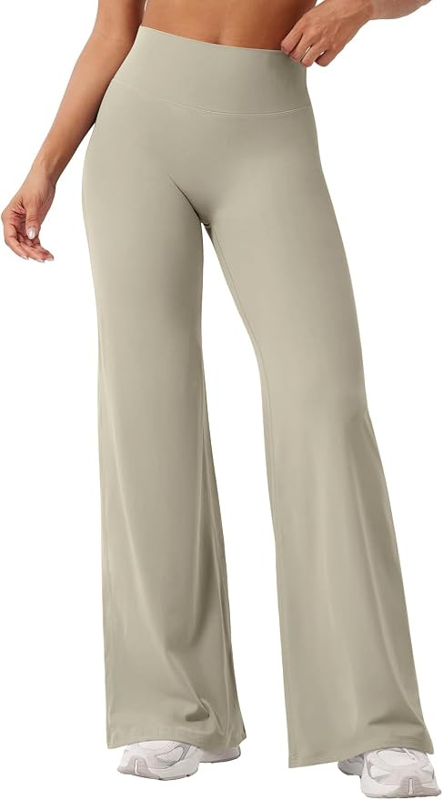 YEOREO Seamless Yoga Trousers Women Straight Leggings High Waist Flared Leggings Sports Yoga Legg... | Amazon (UK)