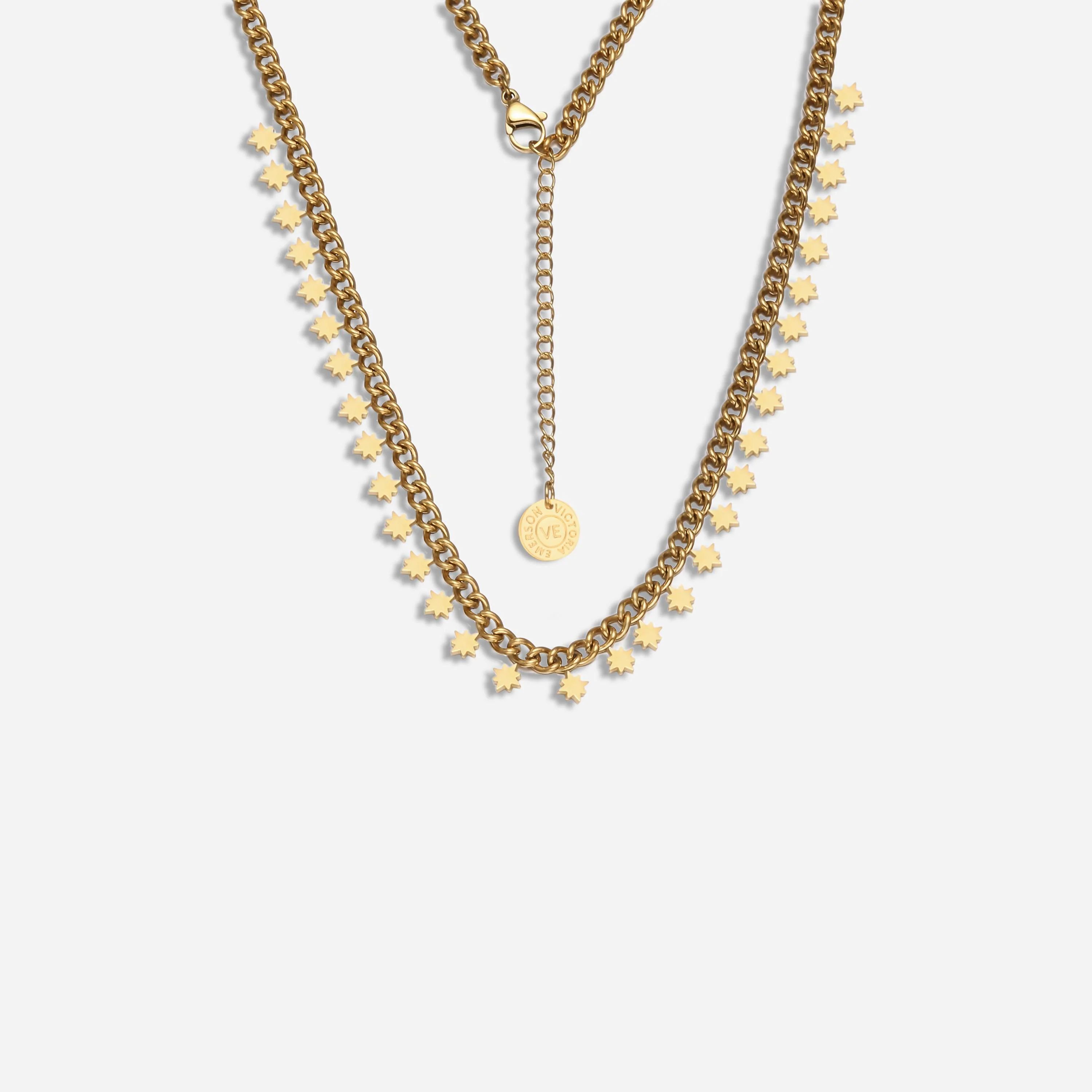 Starburst Gold Curb Chain Necklace | Victoria Emerson