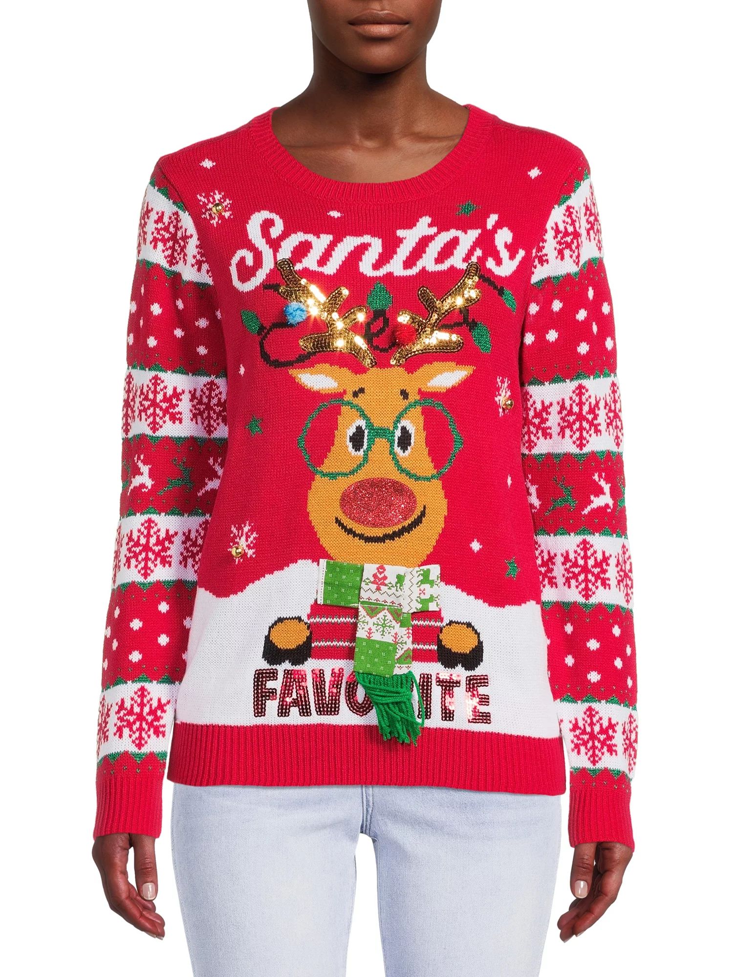 No Boundaries Junior's Christmas Sweater - Walmart.com | Walmart (US)