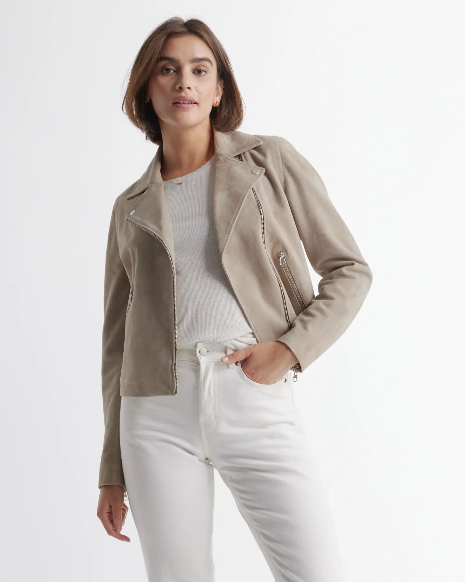 100% Suede Biker Jacket | Quince