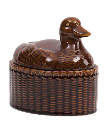 9in Stoneware Covered Goose Baker | TJ Maxx