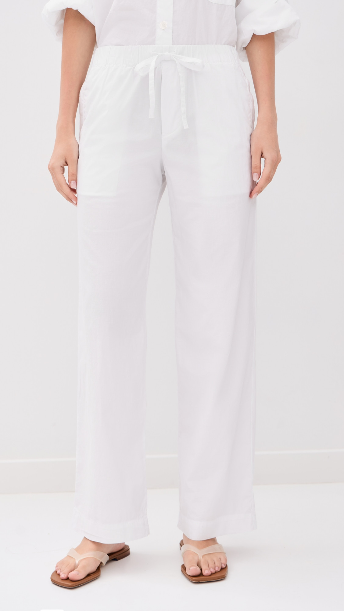 James Perse Cotton Linen Stretch Poplin Pants White 1 | Shopbop