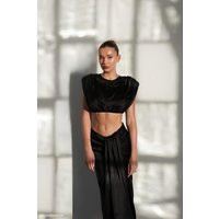 Zendaya Silk Midi Skirt / Black | MESHKI | M | MESHKI US