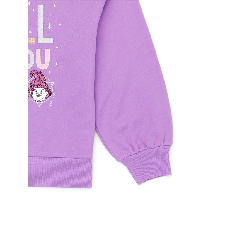 Disney Hocus Pocus Girls Halloween Fleece Sweatshirt with Glitter, Sizes 4-16 - Walmart.com | Walmart (US)