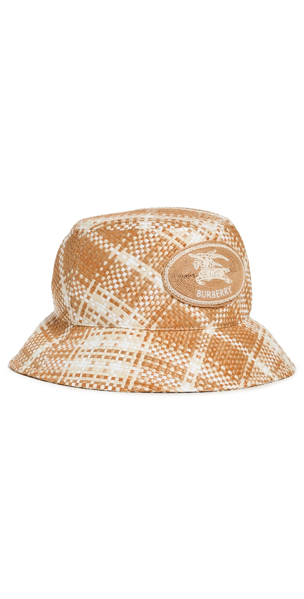 Burberry Woven Faux Raffia Bucket Hat Finch Beige Ip Check S | Shopbop