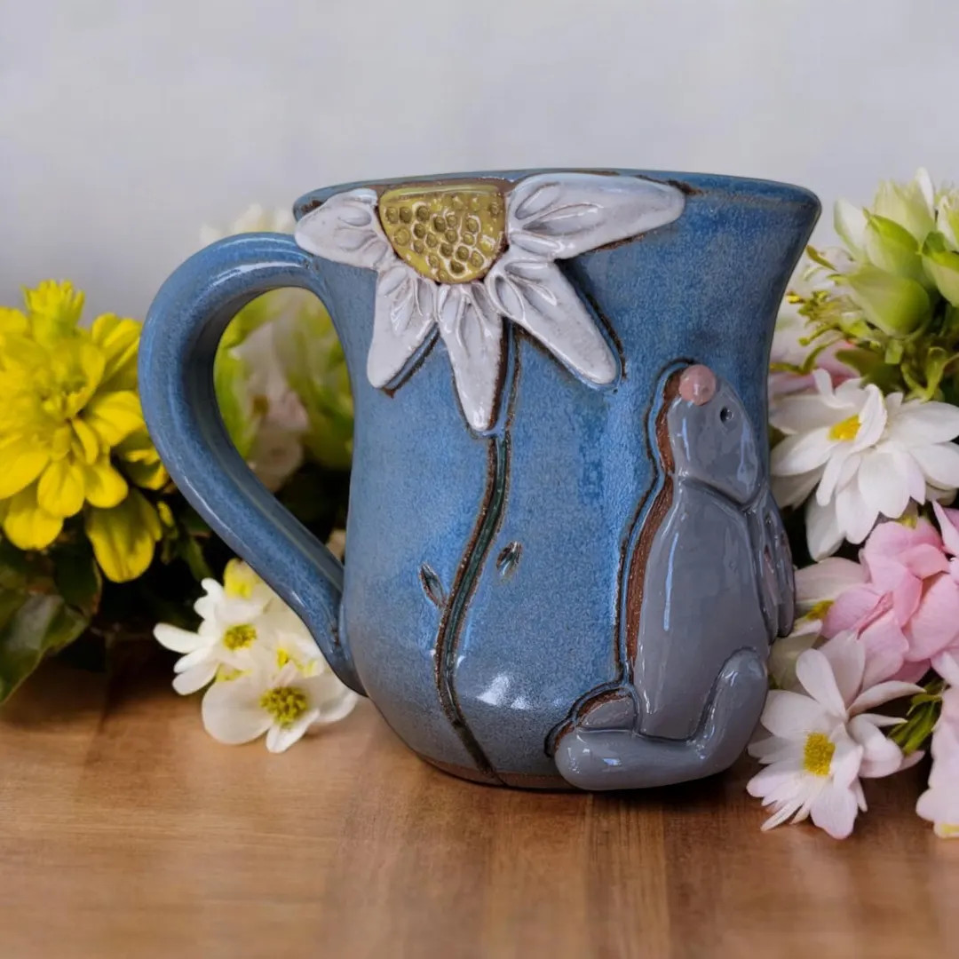Bunny Daisy Mug. Handmade Pottery - Etsy | Etsy (US)